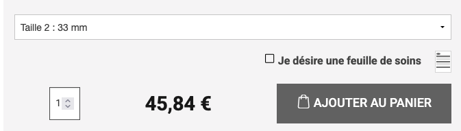 Case à cocher sur la fiche produit des pessaires Medicare Colgate